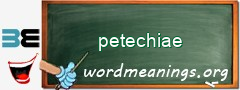 WordMeaning blackboard for petechiae